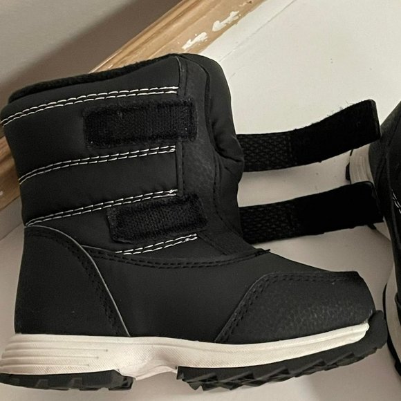 Wonder Nation Boys Basic Black Thick Winter Snow Boots Toddler Sz 7 - Picture 3 of 6